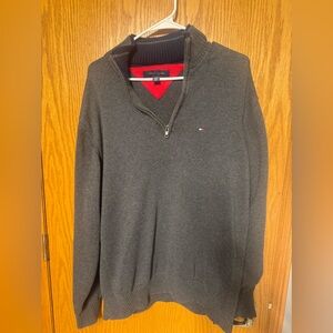 Tommy Hilfiger Men's Charcoal Zip-Up Sweater